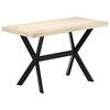vidaXL Table &agrave; d&icirc;ner Blanc 120x60x75 cm Bois de manguier massif