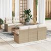 vidaXL Ensemble de canap&eacute; de jardin 6 pcs Beige et cr&egrave;me polyrotin