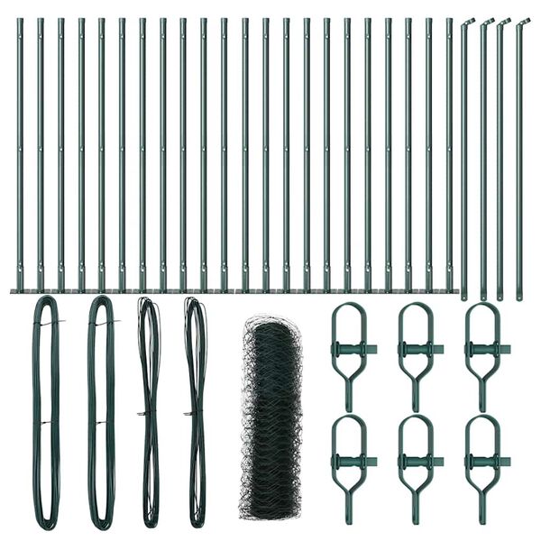 vidaXL Poteau de cl&ocirc;ture. Vert 50 x 0,6 m (maillage 36 mm)