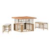 vidaXL Ensemble de salle &agrave; manger pour jardin 3 pcs Nature et Blanc