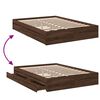 vidaXL Cadre de lit avec tiroirs sans matelas ch&ecirc;ne marron 120x200 cm