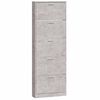 vidaXL Armoire &agrave; chaussures Gris b&eacute;ton 59x17x169 cm Bois d'ing&eacute;nierie