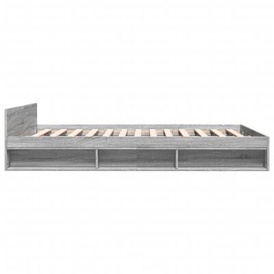 vidaXL Cadre de lit avec tiroirs sans matelas sonoma gris 140x190 cm