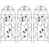 vidaXL Supports pour plantes grimpantes 3 pcs Noir 40x100 cm Fer