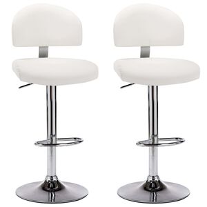 vidaXL Tabourets de bar lot de 2 blanc similicuir
