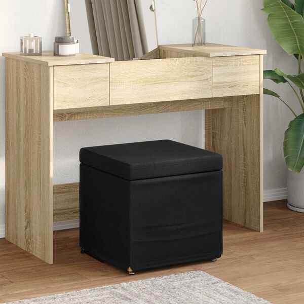 vidaXL Tabouret Noir 41 x 41 x 40 cm Tissu et bois stratifi&eacute;
