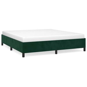 vidaXL Cadre de lit sans matelas vert fonc&eacute; 160x200 cm velours