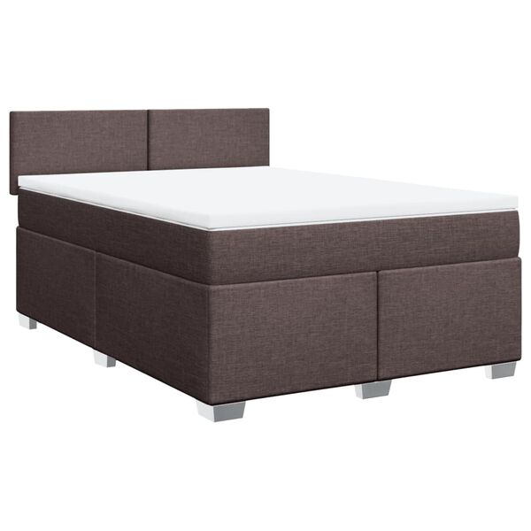 vidaXL Sommier &agrave; lattes de lit avec matelas Marron fonc&eacute; 140x200 cm