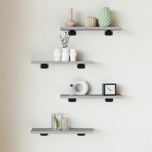 vidaXL &Eacute;tag&egrave;res murales 4 pcs sonoma gris 40x10x1,5 cm bois ing&eacute;nierie