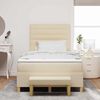 vidaXL Lit &agrave; ressorts avec matelas Cr&egrave;me 120 x 200 cm tissu
