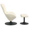 vidaXL Chaise &OElig;uf avec Pouf Cr&egrave;me Velours