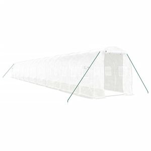 vidaXL Serre avec cadre en acier blanc 36 m&sup2; 18x2x2 m