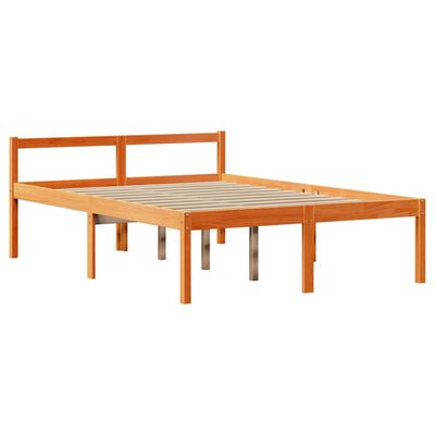 vidaXL Cadre de lit et tête de lit sans matelas cire marron 160x200 cm