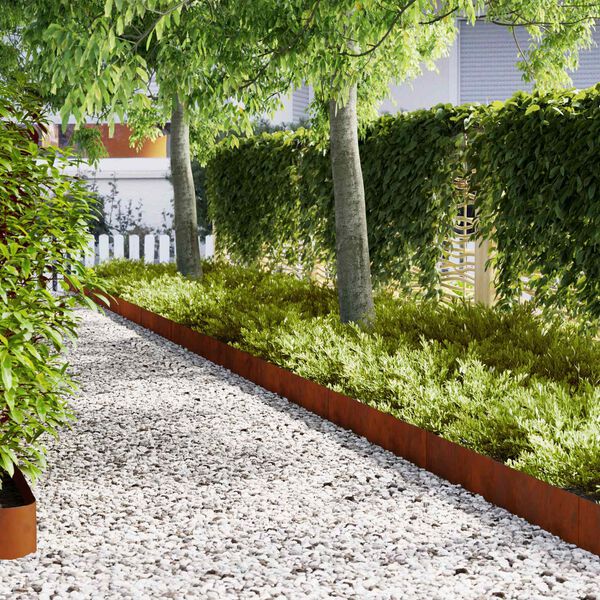 vidaXL Bordure de Pelouse 50 pcs Marron 100 x 0.05 x 20 cm