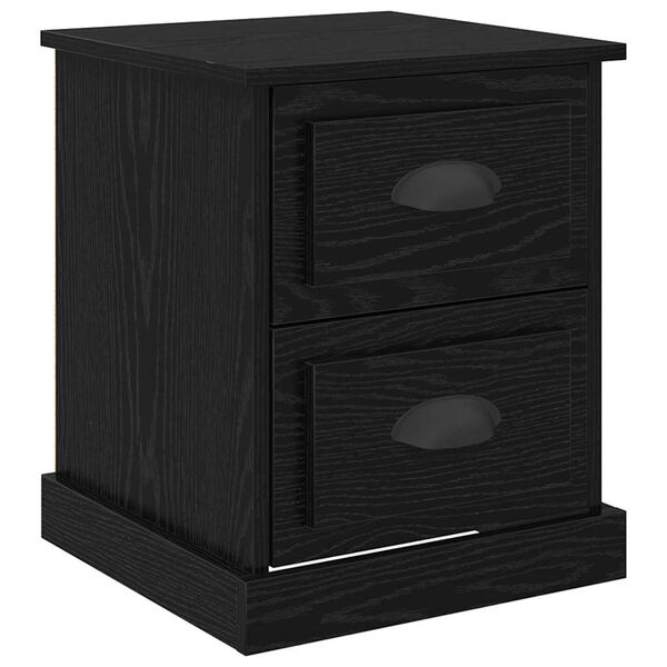 vidaXL Cabinet de chevet avec tiroir Ch&ecirc;ne noir 39 x 39 x 47.5 cm