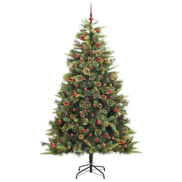 vidaXL Sapin de No&euml;l artificiel avec branches pliables et c&ocirc;nes 240 cm