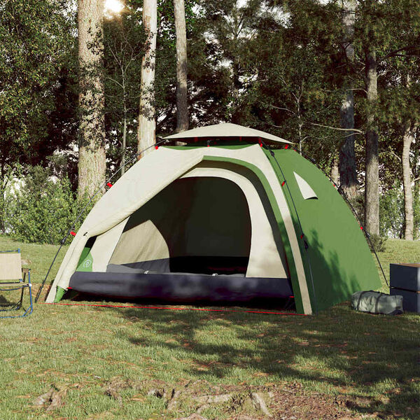 vidaXL Tente de camping &agrave; d&ocirc;me 4 personnes vert lib&eacute;ration rapide
