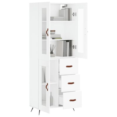 vidaXL Buffet haut Blanc 69,5x34x180 cm Bois d'ingénierie