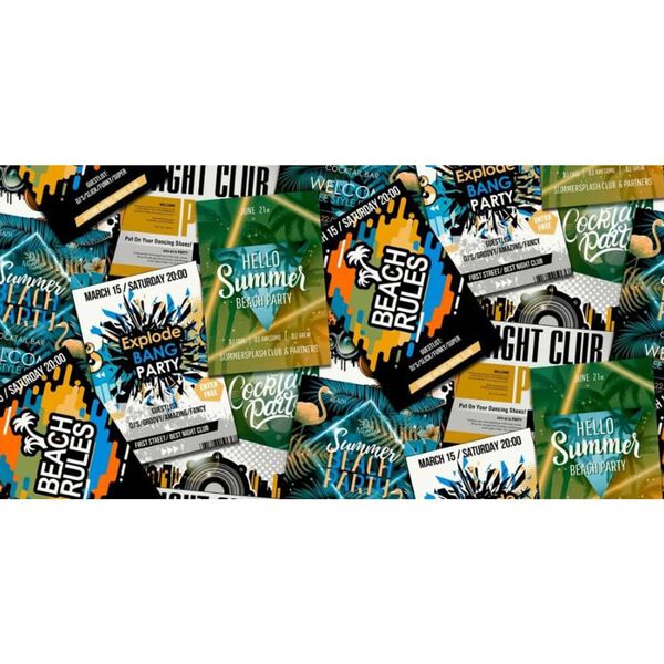 Noordwand Papier peint Good Vibes Club Posters Vert et orange