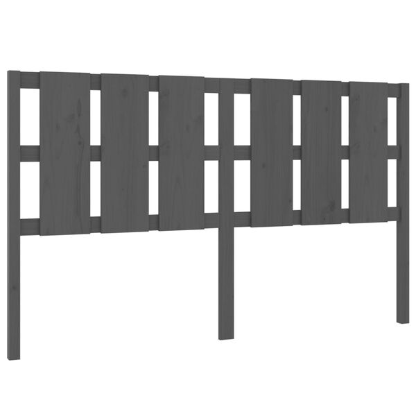 vidaXL T&ecirc;te de lit Gris 185,5x4x100 cm Bois massif de pin