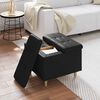 vidaXL Pouf de rangement avec coussin Noir 60 x 60 x 45 cm Simili cuir