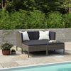 vidaXL Salon de jardin 4 pcs avec coussins résine tressée gris