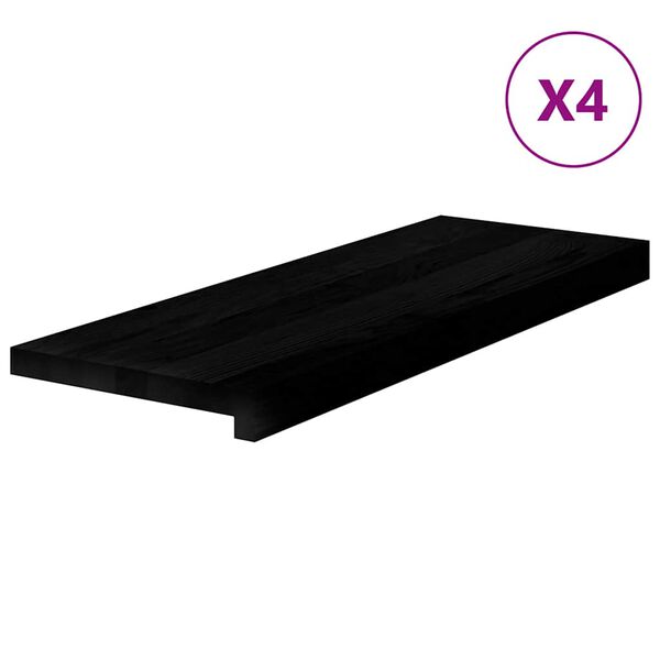 vidaXL Marches d'escalier 4 pcs marron fonc&eacute; 70x30x2 cm ch&ecirc;ne massif