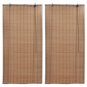vidaXL Stores roulants en bambou 2 pcs 100x160 cm Marron