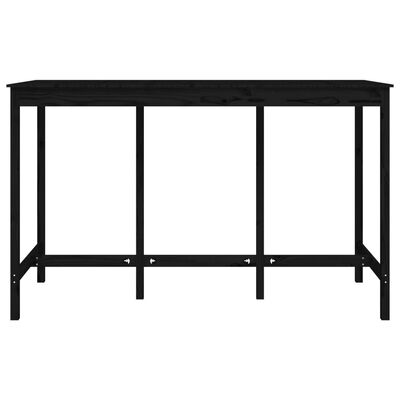 vidaXL Table de bar Noir 180x80x110 cm Bois massif de pin