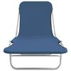 vidaXL Chaises longues pliables lot de 2 Acier et tissu Bleu