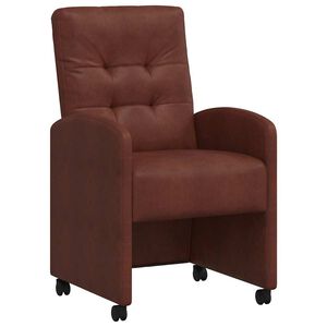 vidaXL Chaises de Salle &agrave; Manger avec Roues 2 pc Simili cuir