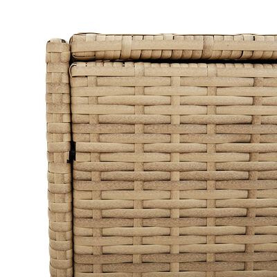 vidaXL Boîte de rangement de jardin et roues mélange beige 283L rotin