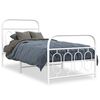 vidaXL Cadre de lit m&eacute;tal sans matelas avec pied de lit blanc 80x200cm