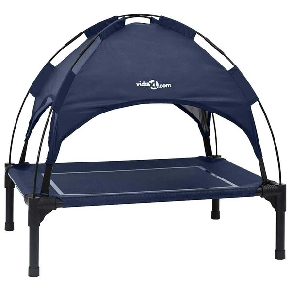 vidaXL Lit pour Chien Bleu marine 63 x 49,5 x 60 cm Acier