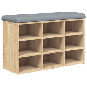 vidaXL Banc &agrave; chaussures Ch&ecirc;ne Sonoma 82x32x50 cm Bois d'ing&eacute;nierie