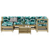vidaXL Salon de jardin 7 pcs avec coussins bois de pin impr&eacute;gn&eacute;