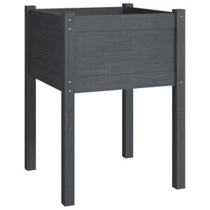 vidaXL Jardini&egrave;re Gris 50x50x70 cm Bois de pin massif