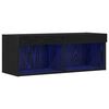 vidaXL Ensemble meuble TV 80 x 30 x 30 cm Ch&ecirc;ne noir Bois d'ing&eacute;nierie
