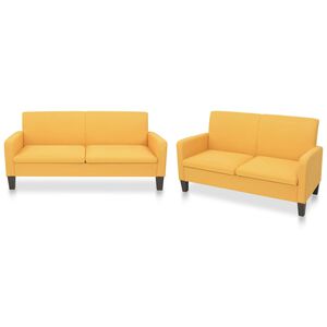 vidaXL Ensemble de canap&eacute;s 2 pcs Tissu Jaune
