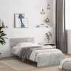 vidaXL Cadre de lit sans matelas avec t&ecirc;te de lit gris b&eacute;ton 100x200cm