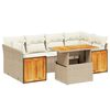 vidaXL Salon de jardin avec coussins 7 pcs beige r&eacute;sine tress&eacute;e