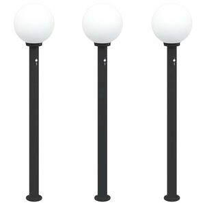 vidaXL Bornes lumineuses avec d&eacute;tecteur lot de 3 120 cm noir IP44
