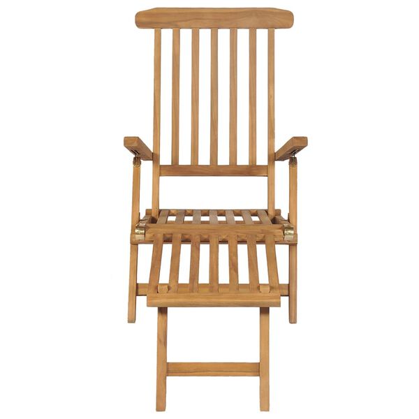 vidaXL Chaises de terrasse et repose-pied lot de 2 Bois de teck solide