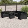 vidaXL Salon de jardin 11 pcs avec coussins noir r&eacute;sine tress&eacute;e