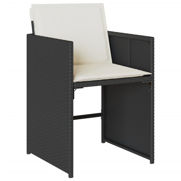 vidaXL Ensemble &agrave; manger de jardin 13 pcs coussins noir r&eacute;sine tress&eacute;e