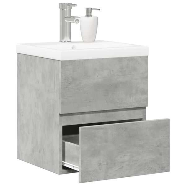 vidaXL Ensemble de meubles de salle de bain 2 pcs gris b&eacute;ton