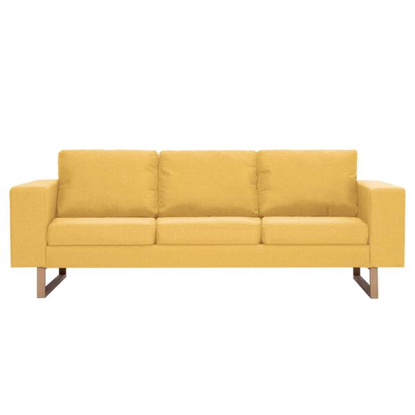 vidaXL Canap&eacute; &agrave; 3 places tissu jaune