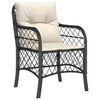 vidaXL Ensemble &agrave; manger de jardin coussins 7pcs Noir R&eacute;sine tress&eacute;e