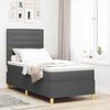 vidaXL Lit &agrave; ressorts avec matelas Gris fonc&eacute; 90 x 200 cm tissu