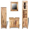 vidaXL Meuble toilette+miroir et 2 armoires latérales Bois de manguier